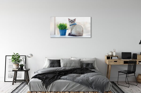 Sklenený obraz sediaci mačka 100x50 cm 2 Prívesky