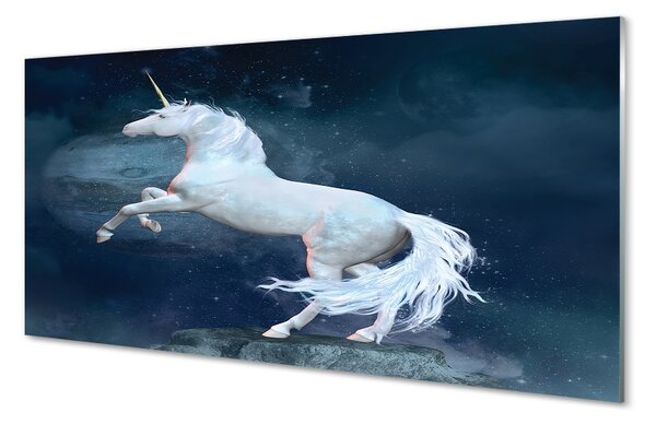 Sklenený obraz Unicorn planét sky 100x50 cm 2 Prívesky