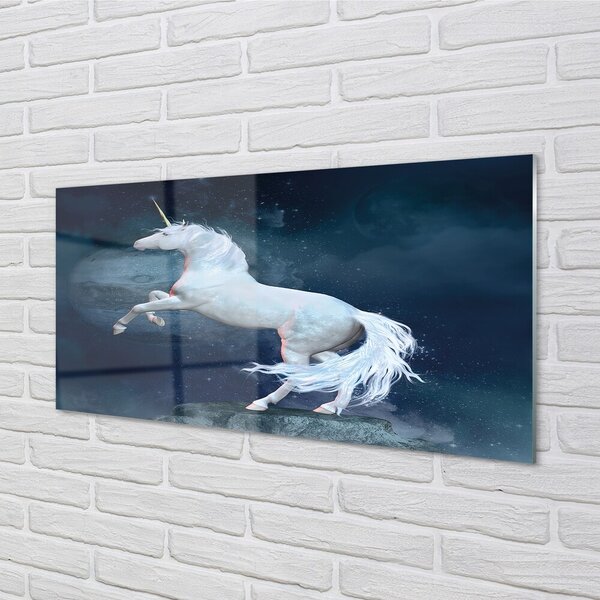 Sklenený obraz Unicorn planét sky 100x50 cm 2 Prívesky