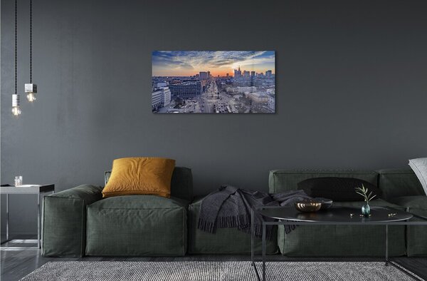 Sklenený obraz Varšava mrakodrapy Sunset 100x50 cm 2 Prívesky