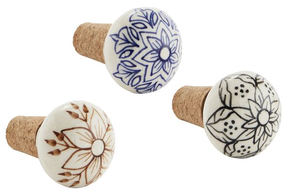 Kameninová zátka na fľašu Hand painted 4 cm Čierny