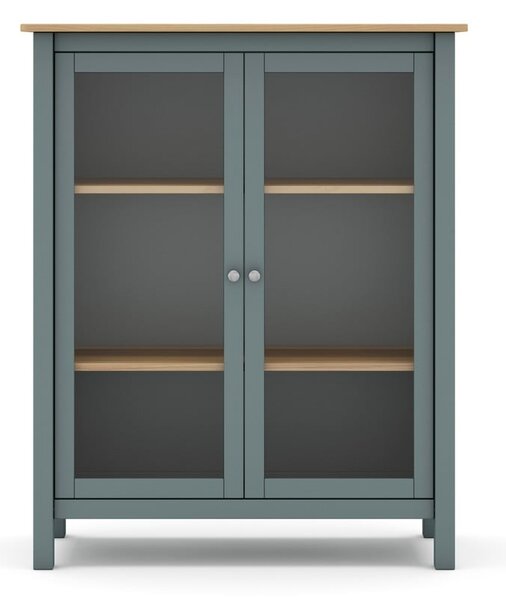 Vitrína sivozelená z borovicového dreva 90x110x40 cm Misti – Marckeric