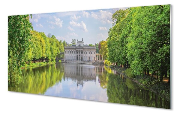 Sklenený obraz Varšavský Palác lesného jazera 100x50 cm 2 Prívesky