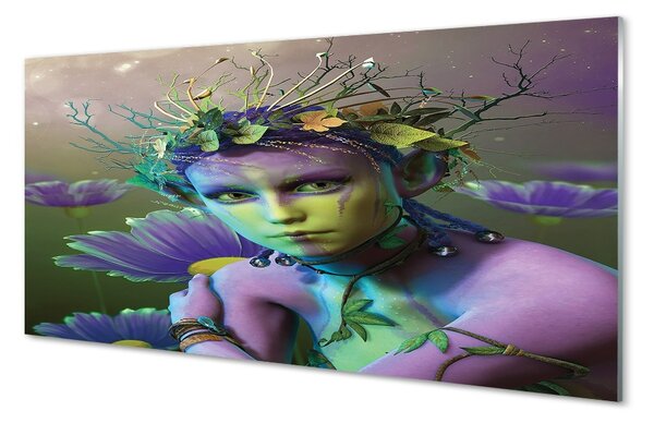Sklenený obraz Elf žene kvety 100x50 cm 2 Prívesky