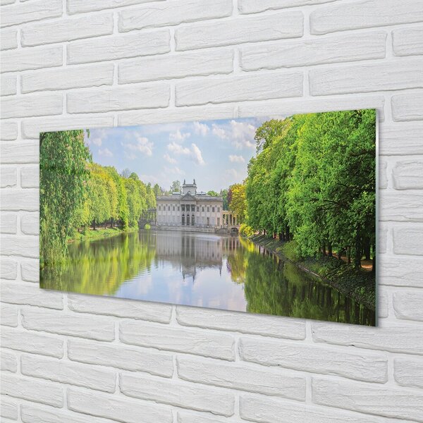 Sklenený obraz Varšavský Palác lesného jazera 100x50 cm 2 Prívesky