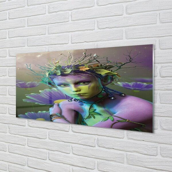 Sklenený obraz Elf žene kvety 100x50 cm 2 Prívesky