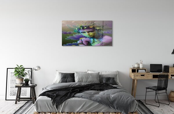 Sklenený obraz Elf žene kvety 100x50 cm 2 Prívesky