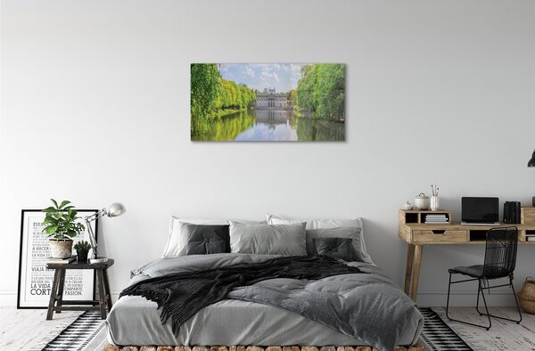 Sklenený obraz Varšavský Palác lesného jazera 100x50 cm 2 Prívesky
