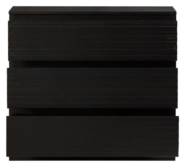 MUZZA Komoda janette 3 zásuvky 75 x 83 cm čierna