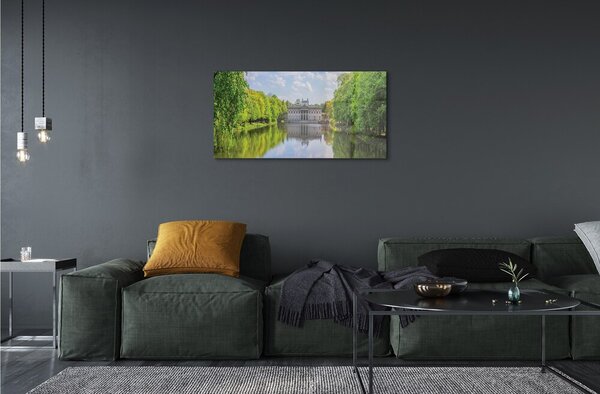 Sklenený obraz Varšavský Palác lesného jazera 100x50 cm 2 Prívesky