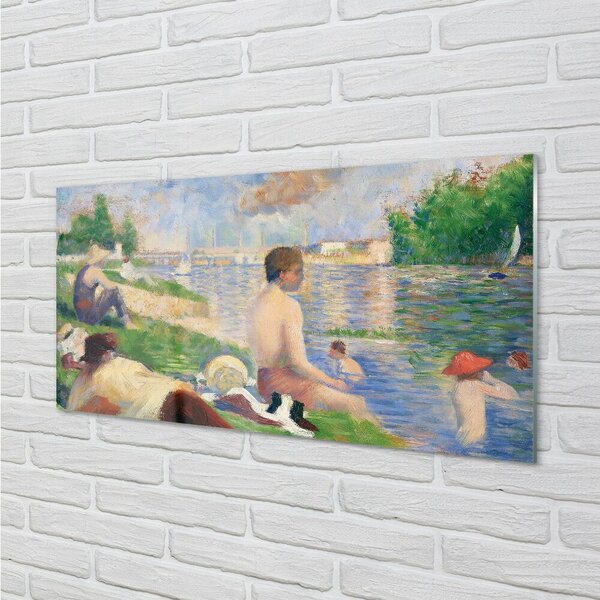 Obraz na skle Art pláž na jazere 100x50 cm 2 Prívesky