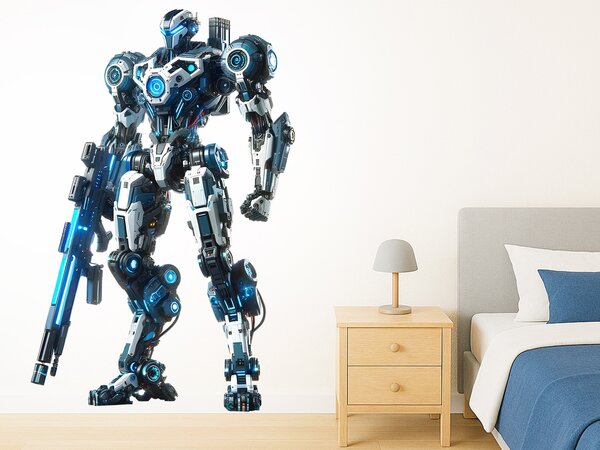 Nalepte.cz Ultra robot textilní prelepiteľná nálepka na stenu arch 31 x 47 cm
