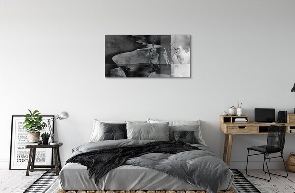 Obraz na skle Sky čierna a biela ľudia 100x50 cm 2 Prívesky