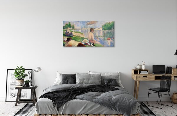 Obraz na skle Art pláž na jazere 100x50 cm 2 Prívesky
