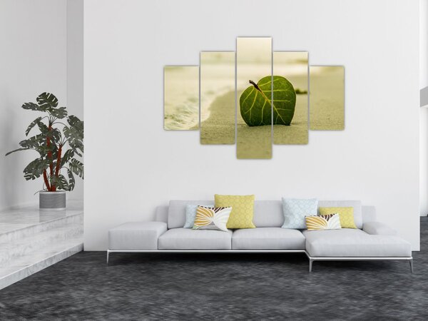 Obraz listu v piesku (150x105 cm)