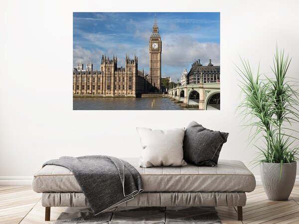 Nalepte.cz Big Ben samolepiaci plagát textilní prelepiteľná nálepka na stenu 45 x 30 cm