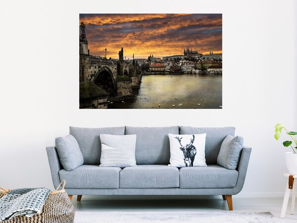 Nalepte.cz Praha textilní prelepiteľná nálepka na stenu 45 x 30 cm
