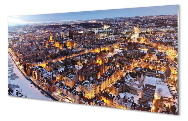 Sklenený obraz Gdańsk Winter panorama rieka 100x50 cm 2 Prívesky