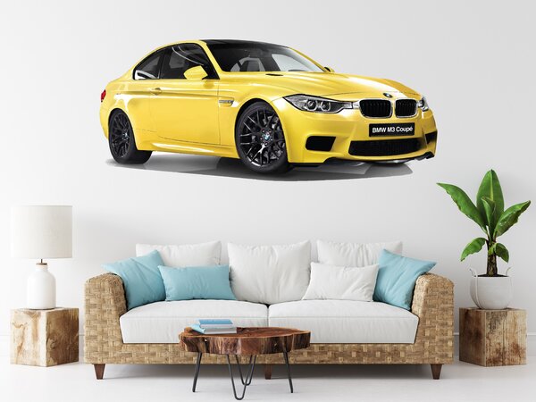 Nalepte.cz BMW M3 coupe textilní prelepiteľná nálepka na stenu 48 x 20 cm