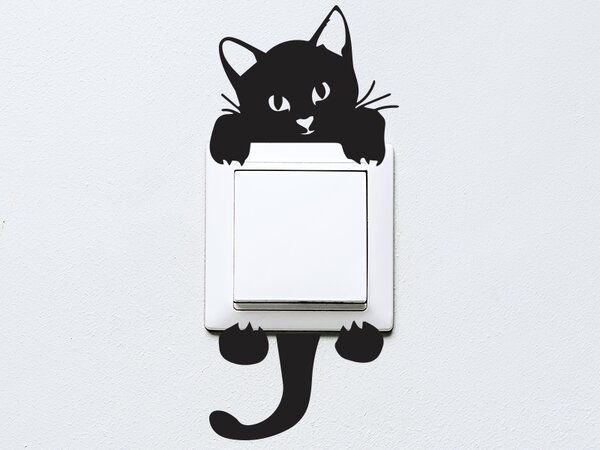 Nalepte.cz Mačiatko na vypínač nálepka na stenu 10 x 23 cm