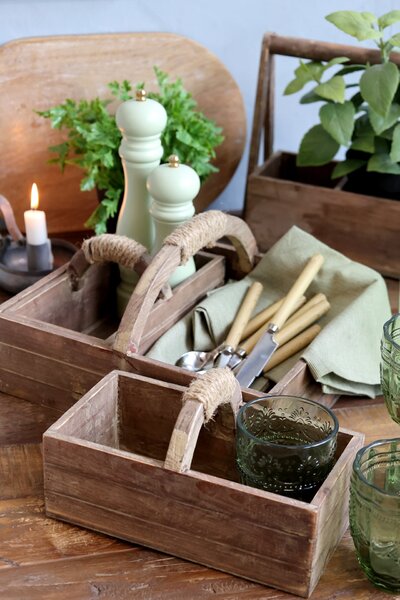 Drevený box s držadlom – set 3 ks