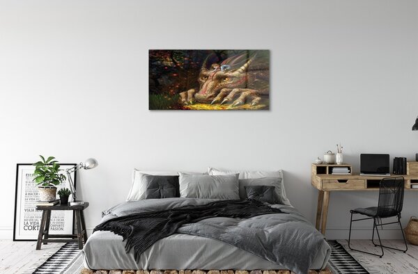 Sklenený obraz Forest dračie hlava dievčatá 100x50 cm 2 Prívesky