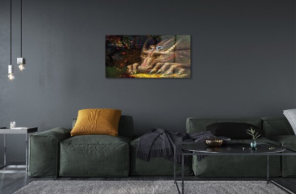 Sklenený obraz Forest dračie hlava dievčatá 100x50 cm 2 Prívesky