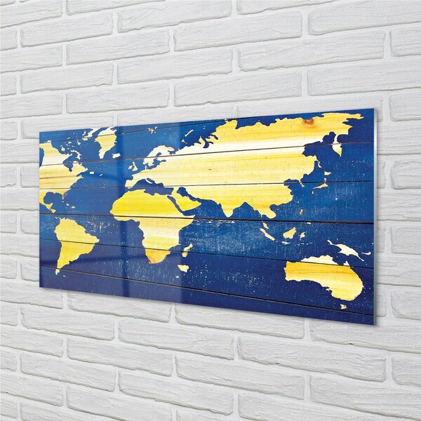 Sklenený obraz Máp na modré dosky 100x50 cm 2 Prívesky