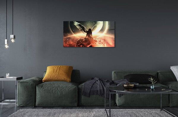 Sklenený obraz Ženského krídla meteorit mesiac 100x50 cm 2 Prívesky