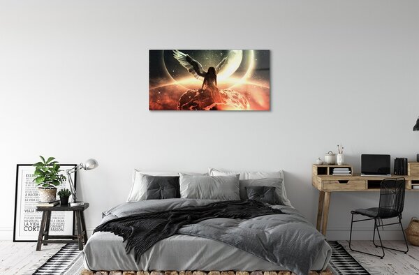 Sklenený obraz Ženského krídla meteorit mesiac 100x50 cm 2 Prívesky