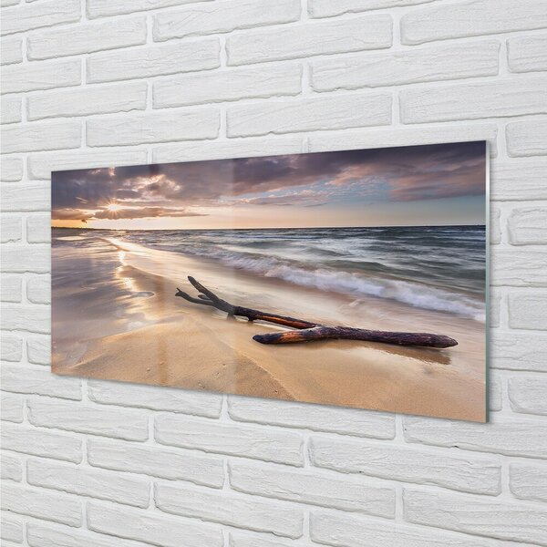 Sklenený obraz Gdańsk Beach sea sunset 100x50 cm 2 Prívesky