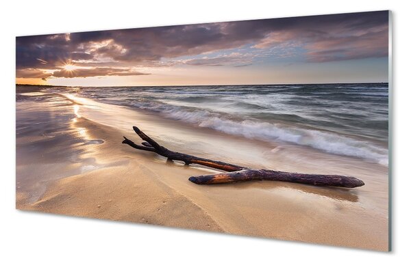 Sklenený obraz Gdańsk Beach sea sunset 100x50 cm 2 Prívesky