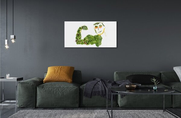 Obraz na skle Znak so zeleninou 100x50 cm 2 Prívesky