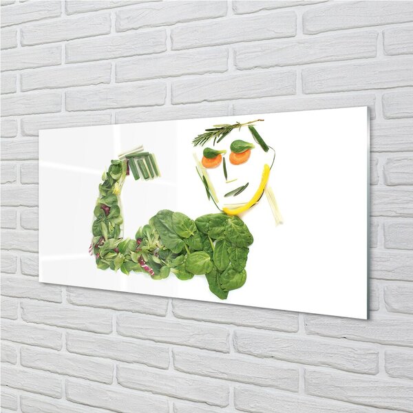 Obraz na skle Znak so zeleninou 100x50 cm 2 Prívesky