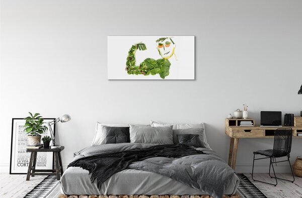 Obraz na skle Znak so zeleninou 100x50 cm 2 Prívesky