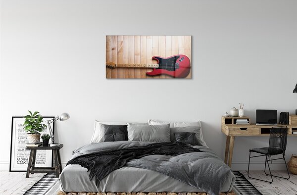 Obraz na skle Elektrická gitara 100x50 cm 2 Prívesky