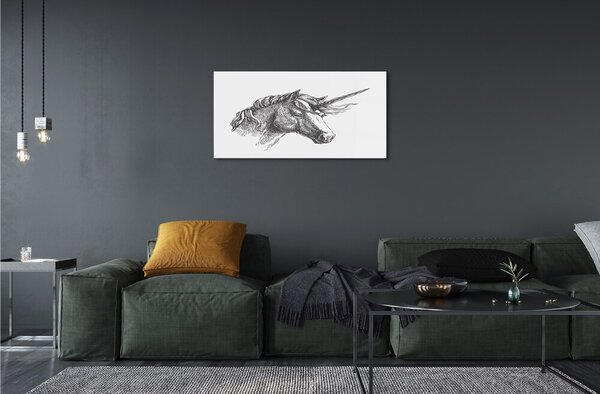 Sklenený obraz kreslenie jednorožec 120x60 cm 2 Prívesky