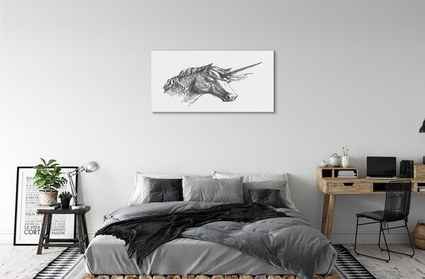 Sklenený obraz kreslenie jednorožec 120x60 cm 2 Prívesky