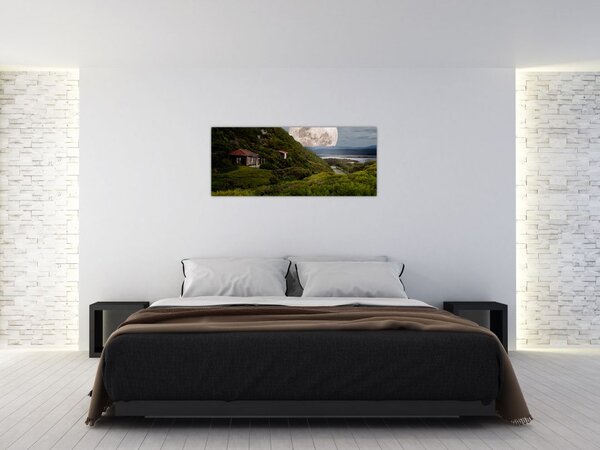 Obraz krajiny s mesiacom (120x50 cm)