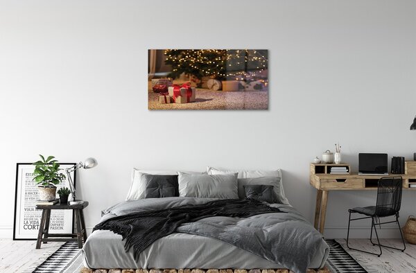 Sklenený obraz Dary vianočný strom 100x50 cm 2 Prívesky