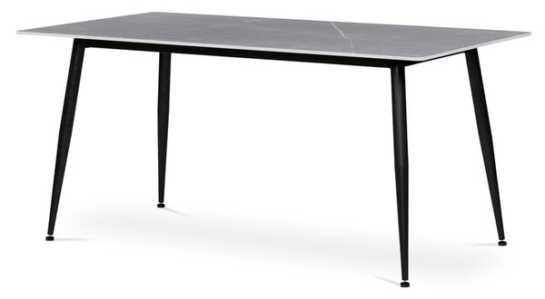 Jedálenský stôl LUCIAN sivý mramor/čierna, šírka 160 cm