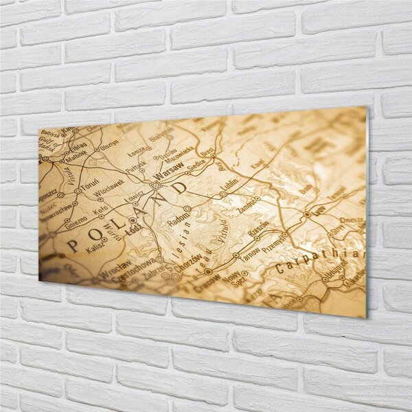 Sklenený obraz mapa Poľska 100x50 cm 2 Prívesky