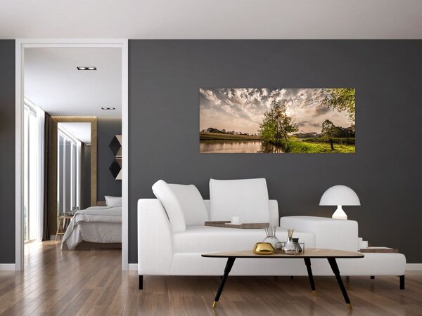 Obraz prírody s lúčmi (120x50 cm)