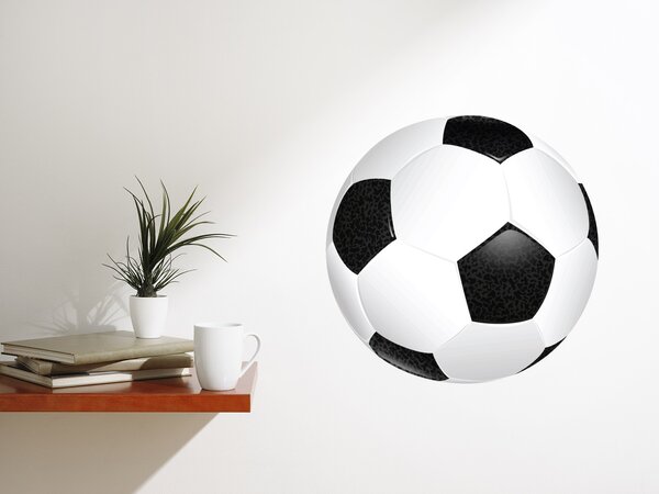 Nalepte.cz Futbalová lopta textilní prelepiteľná nálepka na stenu 30 x 30 cm