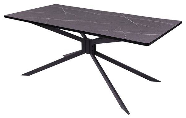 Jedálenský stôl JACOB sivý mramor/čierna