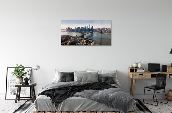 Sklenený obraz Väčšina mrakodrapy panorámu 100x50 cm 2 Prívesky