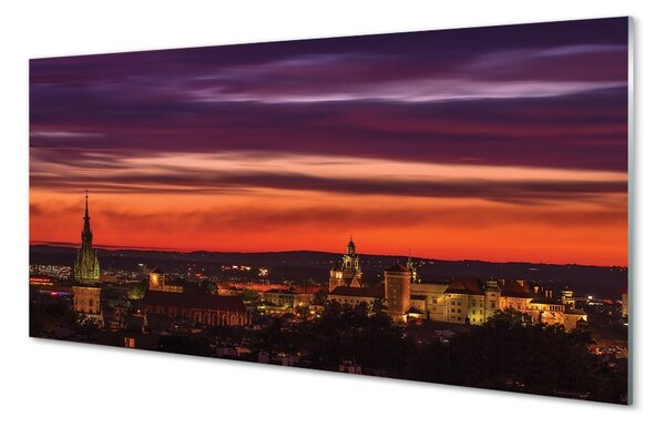 Sklenený obraz Krakov nočné panorama 100x50 cm 2 Prívesky