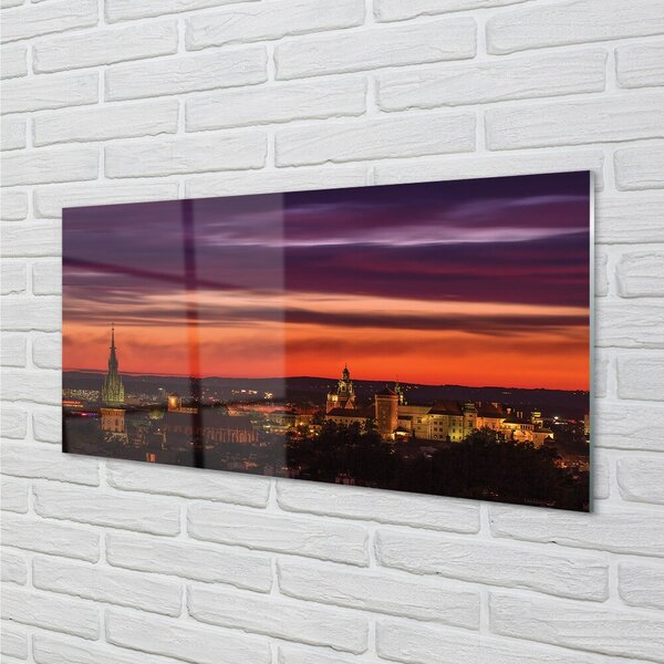Sklenený obraz Krakov nočné panorama 100x50 cm 2 Prívesky