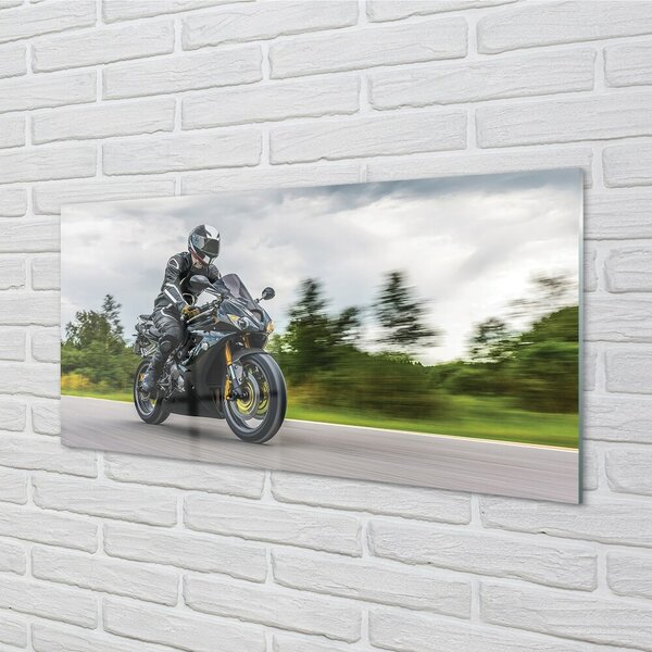 Obraz na skle Motocykel cesty mraky neba 100x50 cm 2 Prívesky