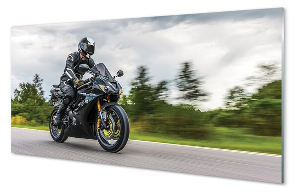 Obraz na skle Motocykel cesty mraky neba 100x50 cm 2 Prívesky